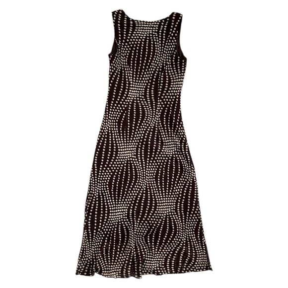 Vintage Dressbarn Polkadot Midi Slip Dress Brown 8 Bias Cut‎ 90s Y2K Whimsygoth - Picture 4 of 11